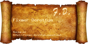 Fixmer Dorottya névjegykártya